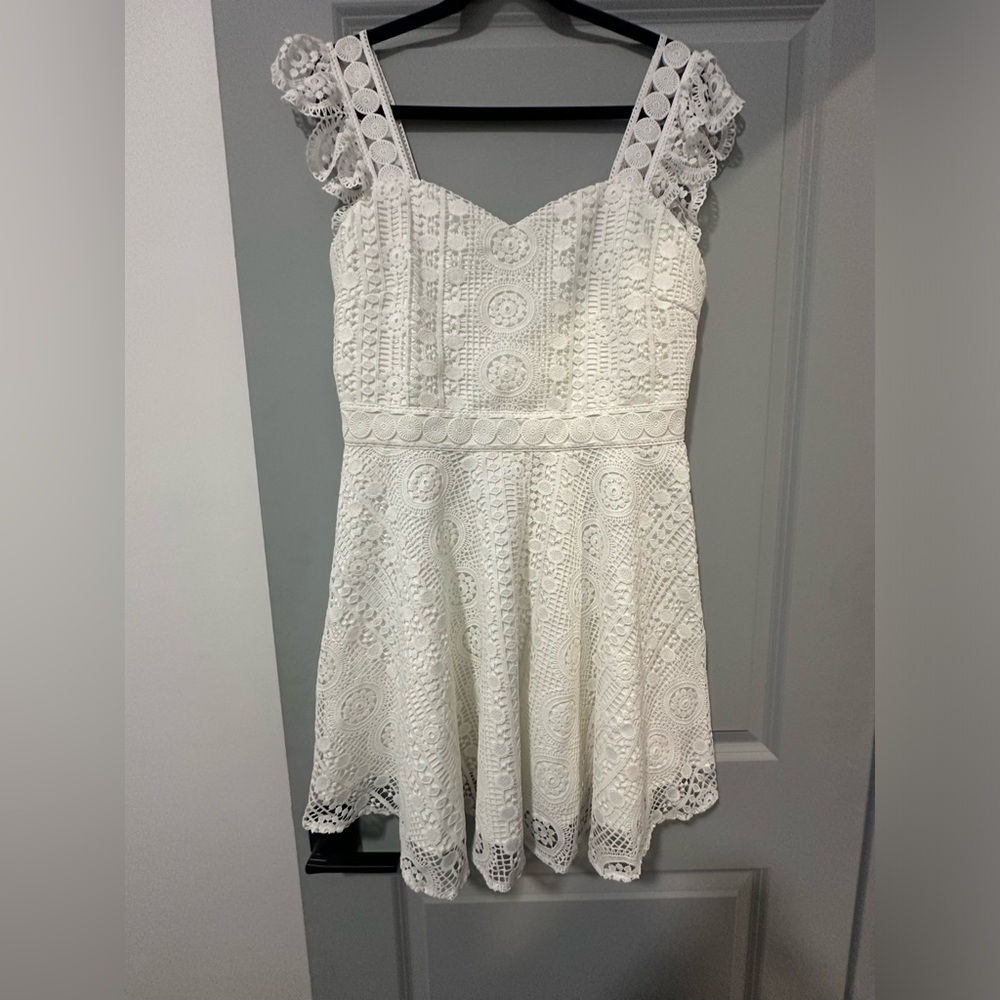 Lady Black Tie White Mini Dress Size 10